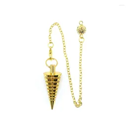 Pendant Necklaces Metal Pendulum Pendulos Radiestesia For Dowsing Divination Spiral Cone Reiki Antique Gold Rose Silver Copper Colour