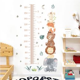 Wall Stickers Bohemian Colour Style Cartoon Cute Bear Lion Animal Height Measurement Scale Wall Decal Sticker Children's Room Baby Nursery Wall Decal Sticker 230403