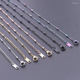 Chains 1Pc Stainless Steel Width 1.6mm Hip Hop Bar Links Chain Necklaces Mix Colors Fashion Round Tube Flat Cross Men Collares Jewelry