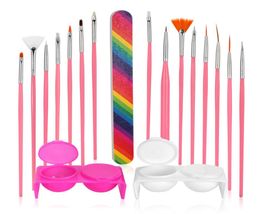 Nail File Brushes Washing Cup Set Manicure Accessory Dotting Pen Nail Art Supply Tips Kit Beginner4487500