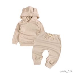 Clothing Sets Spring Autumn Boys Girls Clothing Set Cotton Solid Jacket Coat Pants 2Pcs Suit For 0-3 Years Children Clothes