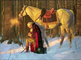 George Washington Prayer at Valley Forge Handpainted HD Print War Military Art Oil Painting On CanvasMulti Sizes Frame Option3714299