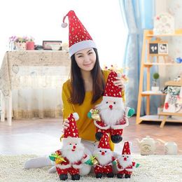 Christmas Decorations 2 Pcs/lot Santa Claus Present Dolls Plush For Home Merry Xmas Year Creative Gifts