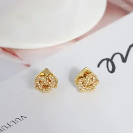 Stud Earrings European And American Trend Jewelry Wholesale Simple Small Sweet Knotted Love