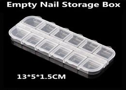 Whole Whole Nail Tools Clear Nail Art Tips Decoration Glitter Rhinestone Empty Storage Case Box for Jewelry2569933