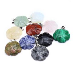 Pendant Necklaces 2pc Natural Stone Pendants Petal Labradorite Turquoise For Trendy Jewellery Making Diy Women Necklace Crafts