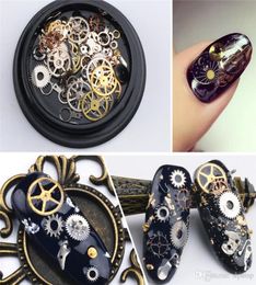 Nail art decoration steampunk parts clock stud gear 3D time nail art wheel metal manicure jewelry SZ2696651549
