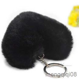 Keychains Lanyards Keychain Gifts for Women Soft Heart Shape Fake Key Chain Ball Car Bag Accessories Key Ring R231103