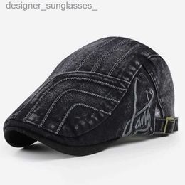 Berets 2023 Spring and Summer New Ivy Hat Dad Outdoor Casual Flat Peak Newsboy C Man Woman Beret 55-60cmL231103