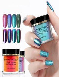 1 Bottle Chameleon Dip Powder Shining Holographic Mirror Nail Art Pigment Glitters Decorations Dipping System Natural Dry 20205518869