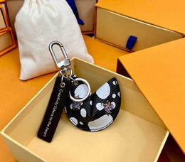 Keychains Lanyards With box Fortune Cookie Bag Hanging Keychain Car Flower Charm Jewellery Women Men Gifts Fashion PU Leather Key Chain Motion design 77ess