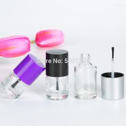 Storage Bottles 30/50pcs 5ml 10ml 15ml Round Clear Glass Empty Bottle Nail Polish Container With A Lid Brush Gel