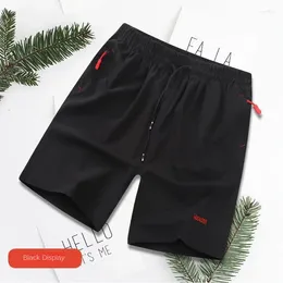 Men's Shorts Summer Sports Pants Running Fitness Quick Dry Ice Silk Breathable Five Quarter Loose Big