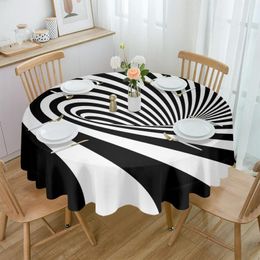Table Cloth Striped Abstract Background Round Tablecloth Waterproof Cover For Wedding Party Decoration Dining