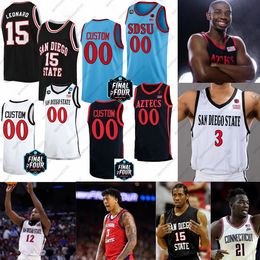 2023 Final Four Üniversite Basketbolu 0 Devin Watson Jersey San Diego State Aztecs 5 Jalen McDaniels 21 Malik Pope 15 Kawhi Leonard 21 Jamaal Franklin University NCAA