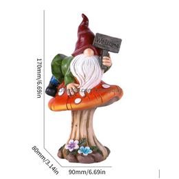 Garden Decorations Funny Gnomes Statue Mini Scpture Creative Resin Art Figurine For Outdoor Decoration Props Dro Dha