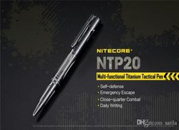 NITECORE NTP20 Titanium Tactical Pen CNC Machined with Germany Refill for Glass Breaker Self Defense and Daily Writing1220984