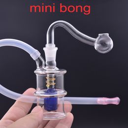 50 Sets Female Glass Oil Burner Bong Hookah Hand Bubbler Smoking Pipe Portable Heady Recelyer Rigs for Smoking with Male Glass Oil Burner Pipe and Hose