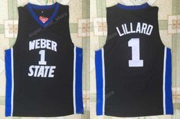 Cheap Lillard College Jerseys Weber State 0 Damian Lillard Jersey Men Black Sport Basketball Uniforms All Stitched Embroidery