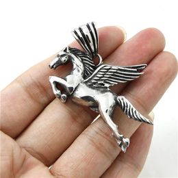 Pendant Necklaces Arrival Top Quality Mens Boys 316L Stainless Steel Cool Punk Gothic Flying Horse DesignPendant