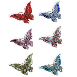 Vintage Butterfly Design Brooches Women Ladies Exquisite Shiny Rhinestone Brooches Pins Clothes Accessories Party Jewellery Gifts