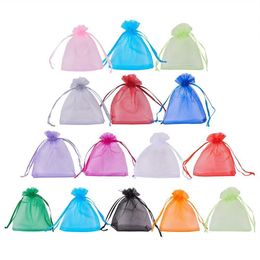 Jewellery Pouches Bags 200Pcs Mixed Colour Organza Packaging Party Decoration Dable Gift Pouches 10X12Cm 8X10Cm Drop De Dhgarden Dhfnz