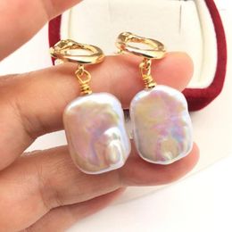 Dangle Earrings 14k Gold Filled Natural Baroque Colourful Freshwater Pearl