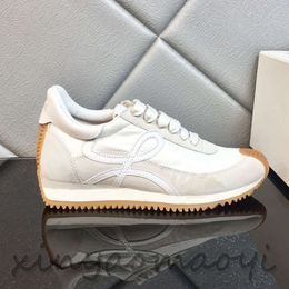 Luxury Casual Shoes Flow Runner In Nylon Suede Lace Up Sneaker Soft Upper Honey Rubber Wave Sole That Curves Around 09
