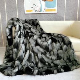 Blankets NOAHAS Luxury Faux Fur Fluffy for Beds Peacock Hair Blanket Bed Sofa Cover Living Room Bedroom Decorative 231102