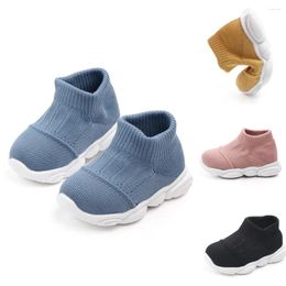 Sneakers Children's Solid Colour Sleeve Foot Breathable Flying Woven Casual Shoes Baby Men And Women Striped Mesh 40