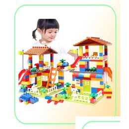 Blocks 89Pcs Diy City House Roof Big Particle Building Castle Educational Toy For Duplo Bricks Baby Gifts3386093 Drop Delivery Toys Dhill