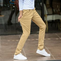 Men Pants Slim Fit Black Red Pantalon Hombre Straight Casual Men Pants Summer Cotton Chinos Male Trousers Office2589