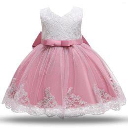 Girl Dresses Summer Baby Girls' Princess Dress One Year Old Bowtie Lace