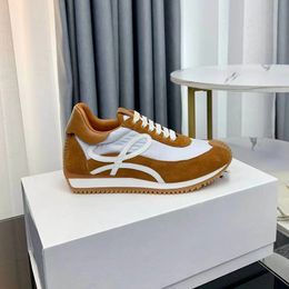 Mens Womens Luxury Casual Shoes Classic Forrest Gump Shoes Flow Runner In Nylon Suede Lace Up Sneaker Soft Upper Honey Rubber Wave Sole flow sneaker 06