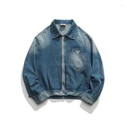 Men's Jeans Autumn 2023 Basic Washed Calf Jacket Short TopAutumn Top