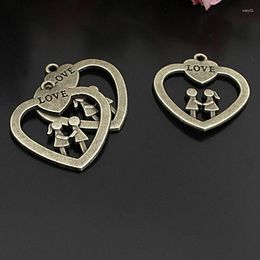 Pendant Necklaces (26707)20PCS 32x30MM Antique Bronze Zinc Alloy Lover Heart Charms Pendants Jewellery Making Supplies Diy Findings