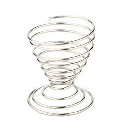 Hooks & Rails 1pc Stainless Steel Spring Wire Tray Boiled Egg Cups Holder Stand Storage Brand