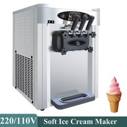 Commercial Soft Ice Cream Maker Three Flavors Silent Design Yogurt Ice Cream Vending Machine 220V 110V