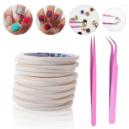 Nail Stickers Striping Tape Line DIY Water Decal Art Design Adhesive Strips For Nails Tweezers Picking Tools