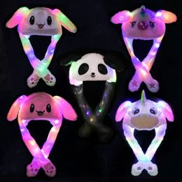 Beanie/Skull Caps Glowing Plush Ear Moving Jumping Rabbit Hat Funny Glowing Ear Moving Bunny Hat Cosplay Christmas Party Hat 5-18 Years and Adult 231102