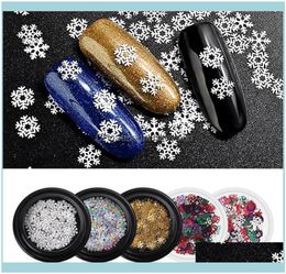 Nail Art Salon Health Beauty nail Glitter Christmas Snowflake Holographicss Sequins Glitters Gold Metal Slices H7Xat3731953