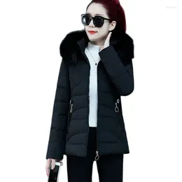 Women's Trench Coats Winter Fashionable Foreign Style Design Sense Detachable Big Fur Collar Temperament Slim Fit And Thin Cotton Jacket