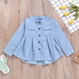Kids Shirts Soft Girl Long Sleeve Shirt Dress Style Girl Shirt Suitable for Four Seasons Clothing Matching Baby Girl Clothing 230403