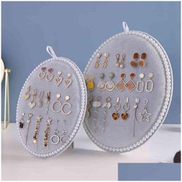 Jewelry Stand Flannelette For Womens Household Exquisite Hanging Necklace Storage Artifact Earring Display Rack Drop Delivery Dhgarden Dhhih