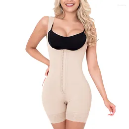 Women's Shapers Fajas Ultra Compressive Back Support Shaper Hook And Eye Closure Open Bust Tummy Control Shapewear Adjustable Wide Shoulder