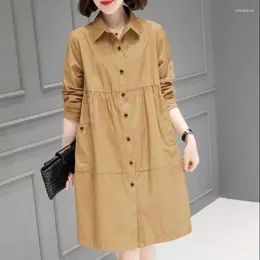 Women's Trench Coats Plus Size S-3XL Women Jacket Long Thin Spring Autumn Fashion Casual Elegant Loose Windbreaker Coat