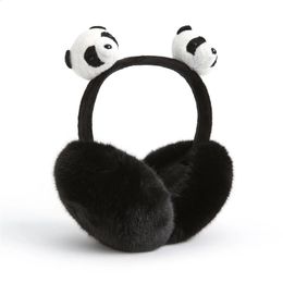 Ear Muffs Panda Earmuffs Autumn Innovative Luxurious Cute Plush Panda Soft Ear Muffs for Girl Woman Christmas Present 231102