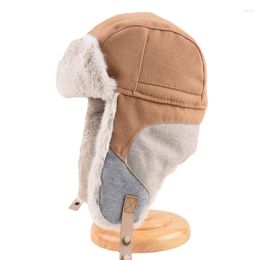 Berets Winter Outdoor Hat Thickened Hair Russian Women Man Fur Ushanka Warm Ear Protection Bomber Cycling Skiing Earflaps