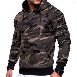 Men's Hoodies Men Fashion Camouflage Hooded Sweatshirt Autumn Winter Military Sportswear Casual Solid Color Pullover M-3XL