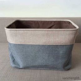 Storage Baskets Large Storage Basket With Handle Linen Double-layer Storage Box Clothes Toy Car Storage Compartment Container Box R231103